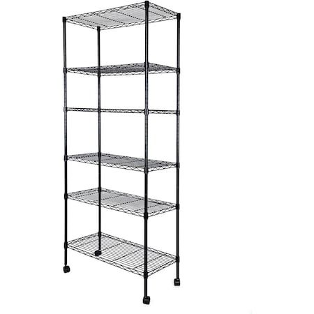 Simple Deluxe HealSmart Heavy Duty 6-Tier Shelving Units Adjustable, Wire Shelf with 1000 lbs Capacity 250 per S HKSHLF14297006BP