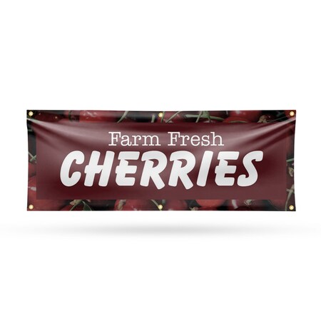 Signmission Farm Fresh Cherries, 24 Inch x 72 Inch, Vinyl Banner B-72-30587