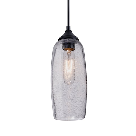 Besa Lighting Besa Pinot 9 Outdoor Pendant, Clear Bubble, Black Finish, 1x 4W LED Filament OP-PINOT9CL-EDIL-BK