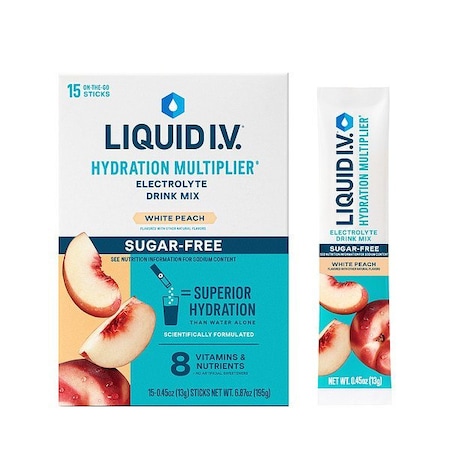 Liquid I.V. Sports Drink Mix, 0.5 oz, White Peach LVM-1519