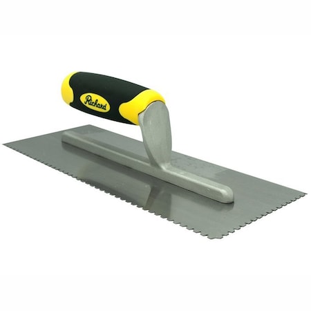 Hyde 11" x 4-1/2" Richard NS-136-888 Contractor Series Ergo-Grip Handle Adhesive Trowel 1/8" V Notch NS-136-444
