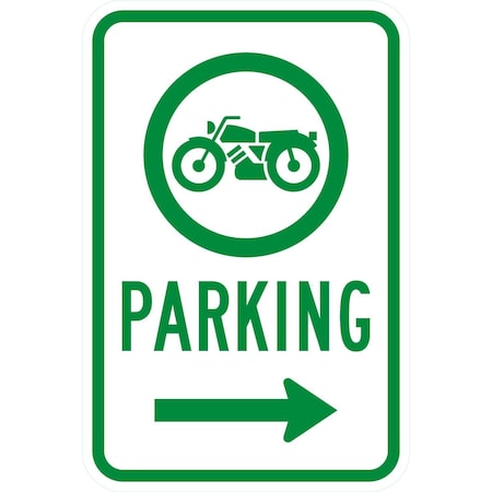 Lyle Motorcycle Parking ---> (W/Sym), 12x18, Non-Reflective, White G-4664-NA_12x18