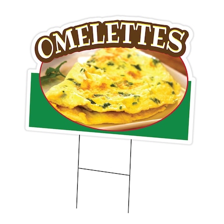 Signmission Omelettes Die Cut Yard Sign & Stake outdoor plastic coroplast window, C-DC-1824-DS-Omelettes19 C-DC-1824-DS-Omelettes19