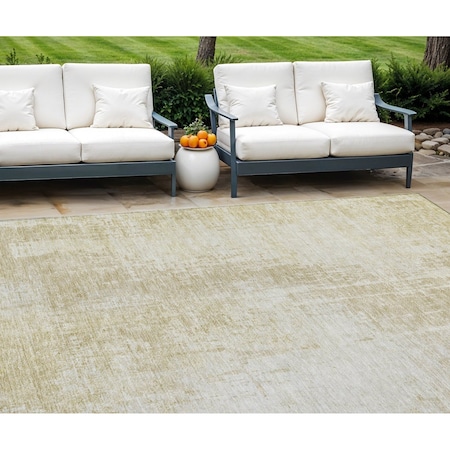 Homeroots 8' X 10' Beige And Taupe Abstract Washable Indoor Outdoor Area Rug 587263