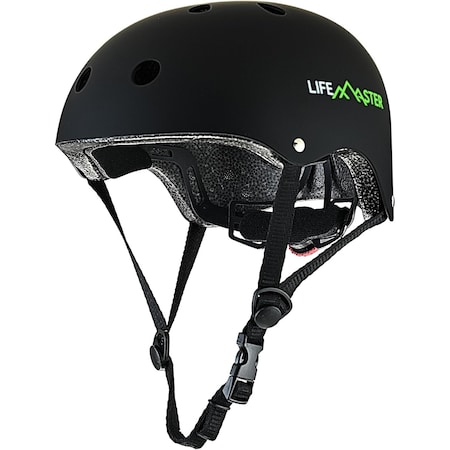 Lifemaster Kids Adjustable Sports Helmet 3-8 Yrs, Impact-Resistant, 11-Vent System, Comfort Padding, Black LFHELBK
