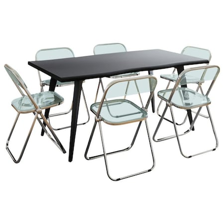 Leisuremod Rectangular 63 in W, 30 in L, Acrylic/Chrome/MDF/Metal, Jade Green LF19RTM63G6