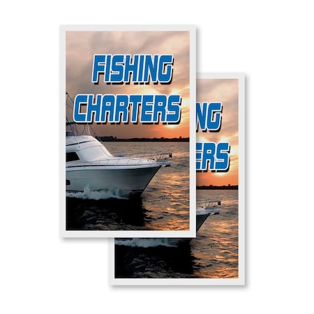 Signmission Fishing Charters, Vinyl Decals Only 24 Inch x 36 Inch, Vinyl Decal, 2PK DSB-2436-2PACK-Fishing Charters