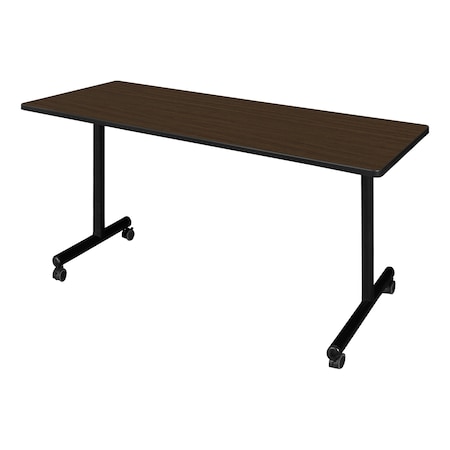 Regency Kobe Mobile T-Base Training Seminar Table, 72 in W, 24 in L, Neo Walnut MKTRCC7224NW