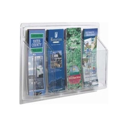 Aarco Clear-VU Pamphlet Display, 4 Pockets, Overall Size 11''Hx21''W LRC121