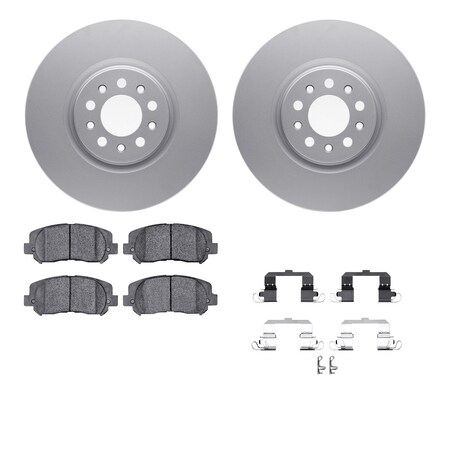 Dynamic Friction Co DFC GEOSPEC Coated Rotors with 5000 Brake Pads - Ceramic and Hardware 4512-42063