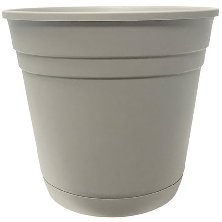 Southern Patio Planter, 11.4 in H, 13-5/8 in W, 13-5/8 in D, Round, Plastic, Oxford Tan RN1207TA