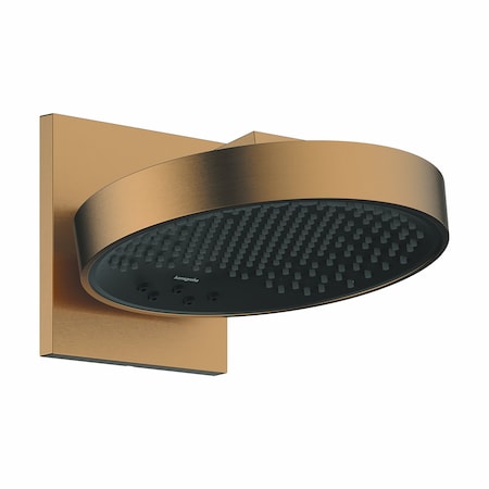 Hansgrohe Rainfinity Showerhead 250 3-Jet with Wall Connector Trim, 2.5 GPM in Brushed Bronze 26232141