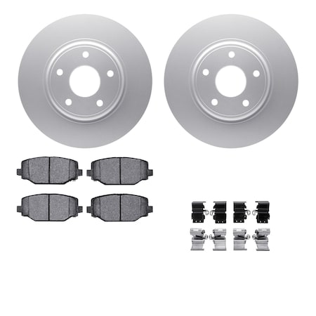 Dynamic Friction Co DFC GEOSPEC Coated Rotors with 5000 Brake Pads - Ceramic and Hardware 4512-40152