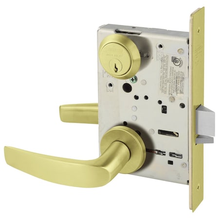 Sargent Grade 1 Storeroom or Closet Mortise Lock, B - Lever, LN - Rose, Satin Brass 8204 LNB 4