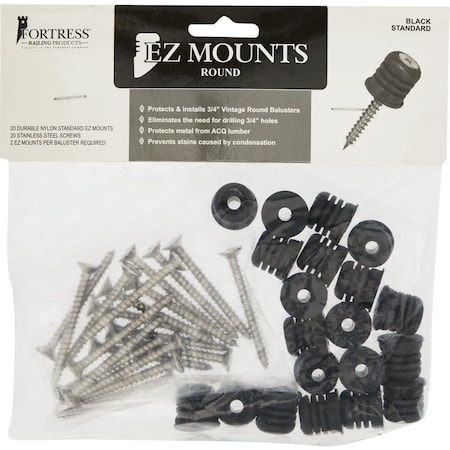 Fortress Building Products EZ Mount Plastic Level Baluster Connectors, 20-Piece 640055