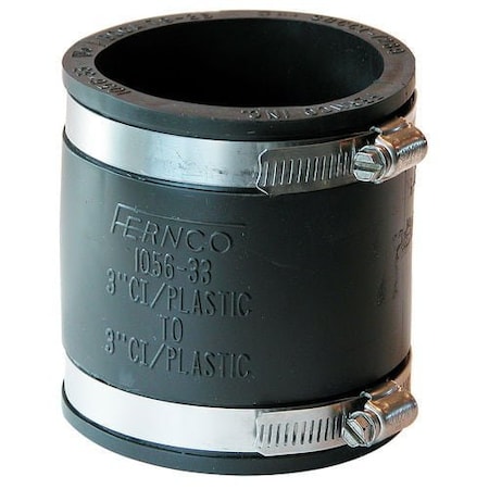Fernco Flexible Coupling, For Pipe Size 3" x 3" 1056-33