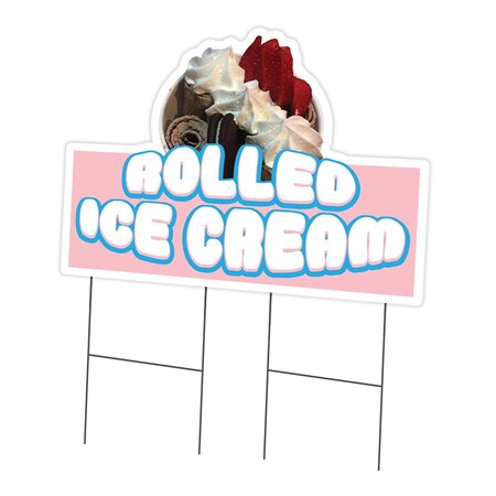 Signmission Rolled Ice Cream Die Cut Yard & Stake plastic coroplast window, C-DC-2436-Rolled Ice Cream19 C-DC-2436-DS-Rolled Ice Cream19
