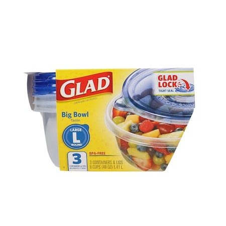 Glad Large Big Bowl, 48 oz, Plastic, Clear BBG10691