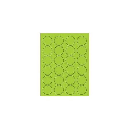 Bubblefast 1 5/8'' Fluorescent Orange Circle Laser Labels-24 Labels per Sheet BFLL193GN