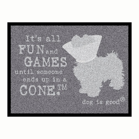 Jorgensen Laboratories Dog is Good Welcome Mats - It's All Fun & Games - Small Dog/Gray J1583B