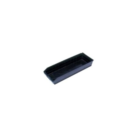 Quantum Storage Systems Shelf Storage Bin, Polypropylene, Black, 4 in H, 8 3/8 in W, 23 5/8 in L QSB114CO