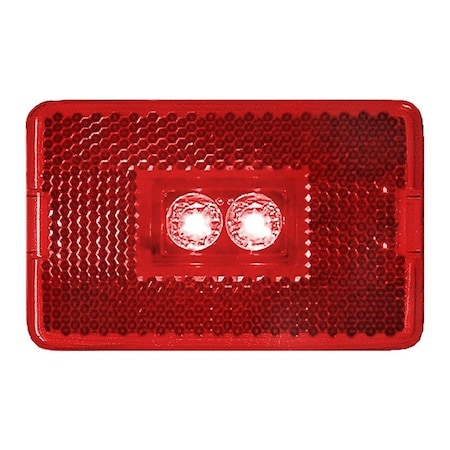 Pm Company Marker/Clearance Light, 9 to 16 V, LED Lamp, Red Lens, Stud Mounting V170R