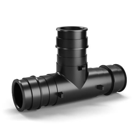 Zurn Tee, Polymer, Barbed1 1/4in, 1 1/4in, 1in QEPT666X