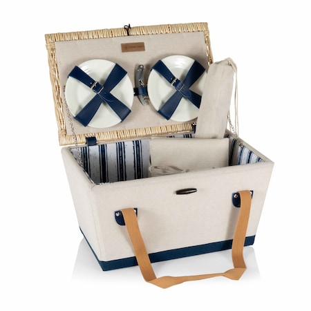 Picnic Time Family Of Brands Boardwalk Picnic Basket for 4, Beige 104-40-216-000-0