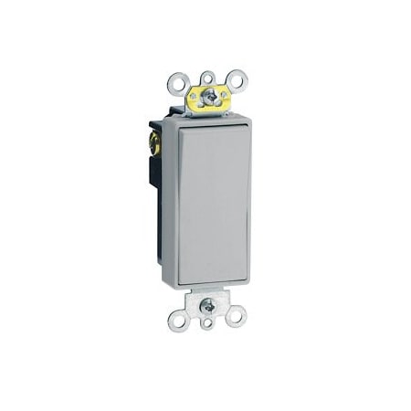 Leviton Decora Plus Rocker 4-Way AC Quiet Switch, 20 Amp, 120/277 Volt, Gray 5624-2GY