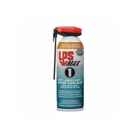 Lps MAX 1, Dry Lubricant and Water Displacer, 11 wt oz, Aerosol Can with Straw Actuator, 12PK 428-90116