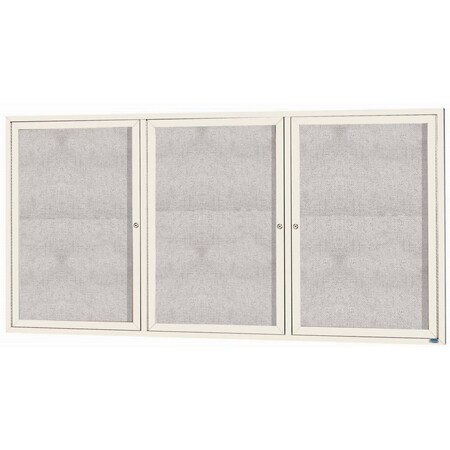 Aarco Outdoor Enclosed Bulletin Board w/ Al Frame, Powder Coated Ivory, 48''Hx96''W ODCC4896-3RIV