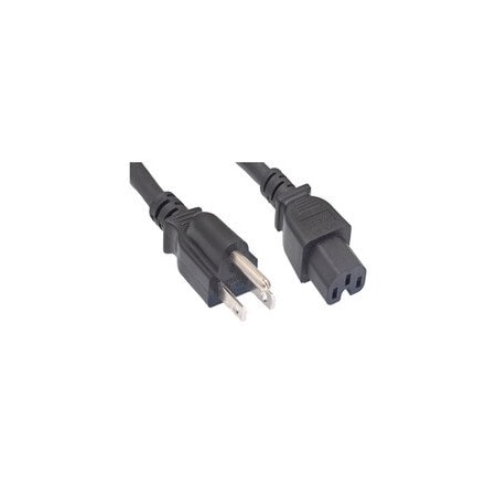 Cable Wholesale Power Cord, Black, NEMA 5-15P to C15, 14 AWG/3C, 15 Amp, 8 foot 10W2-27108