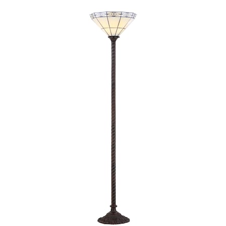 Jonathan Y Moore Tiffany-Style 68.57" Torchiere LED Floor Lamp, Bronze JYL8005A