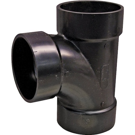 Canplas Sanitary Pipe Tee, 4 in, Hub, ABS, Black 102154LBC