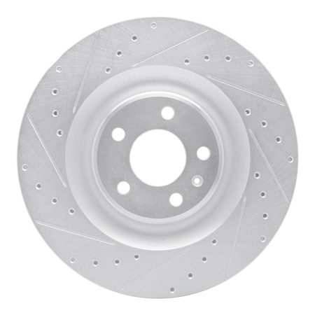Dynamic Friction Co DFC Brake Rotor - Drilled and Slotted - Silver 631-73079L