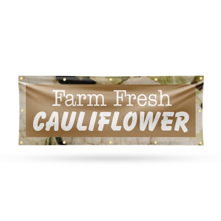 Signmission Farm Fresh Cauliflower, 48 Inch x 120 Inch, Vinyl Banner B-120-30586