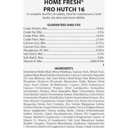 Kent Home Fresh Pro Hutch 16 50 Lb. Rabbit Feed 3692