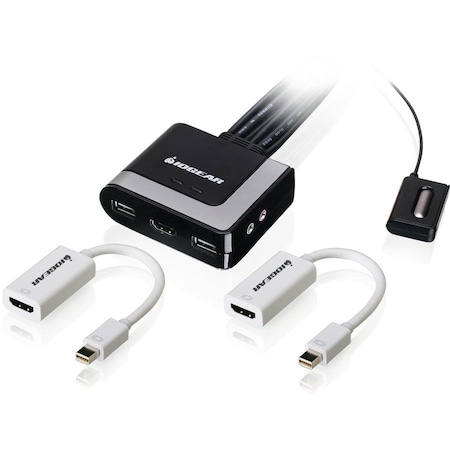 Iogear 2Port HDMI KVM Swtch w/Mini DisplayPort GCS62HMDPKIT