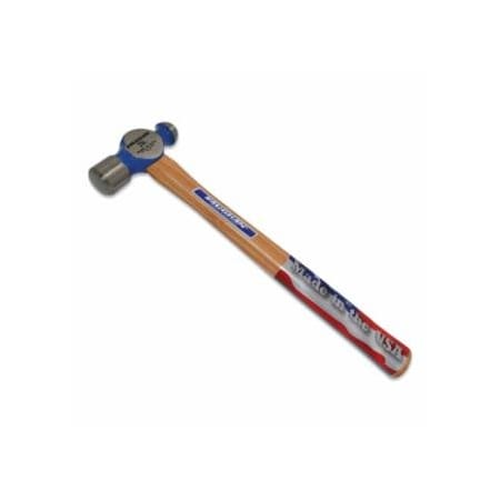 Vaughan Commercial Ball Pein Hammer, Hickory Handle, 15 in, Forged Steel 20 oz Head 770-TC120