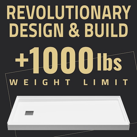 Anzzi ALEXANDER 60 in. x 30 in. Leftt Drain Shower Base in White SB-AZ101L