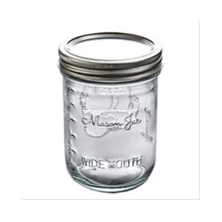 Guardar Homepoint with Pint Wide Mouth Glass Mas Jar, 12PK GU3857020