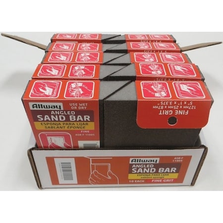 Allway Sand Bar, 5 in L, 3-1/2 in W, Fine, Aluminum Oxide Abrasive ASB-F