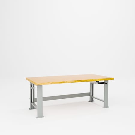 Pucel Hardwood Top Hydraulic Bench, 72 in W x 36 in D x 41 in H, Red HBW-3672-M12