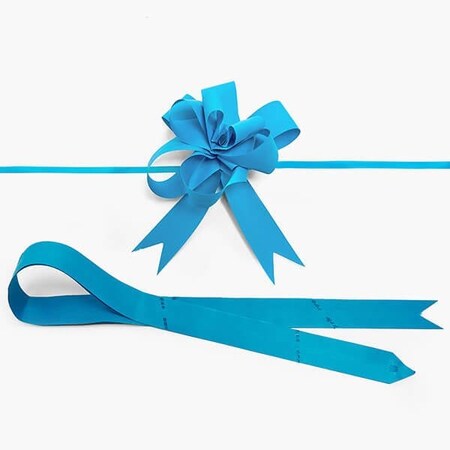 Nashville Wraps 6-3/4  Electric Blue Textured Poly Butterfly Pull Bows, 12PK 16TEB