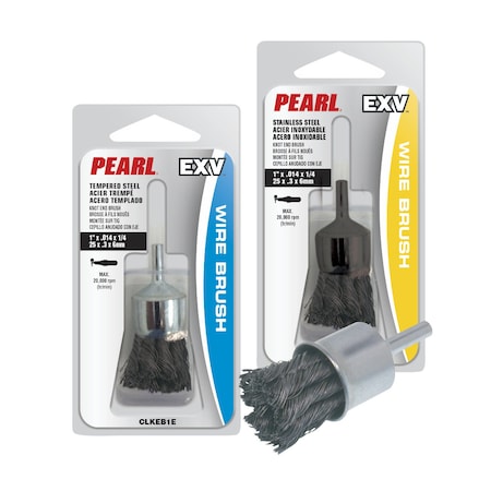 Pearl EXV Knot End Brush 1 x .014 x 1/4 Shank, Stainless Steel CLKEB1ES