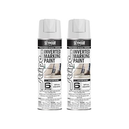 Seymour Midwest Stripe 6-Series Inverted Ground Marking Paint, White net 17oz., 2PK 20652-2