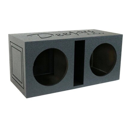 Deejay Led Double 10-in Center Port Vented Round Empty Car Bass Speaker Box w/Epoxy Coated Exterior 2X10EPOXY