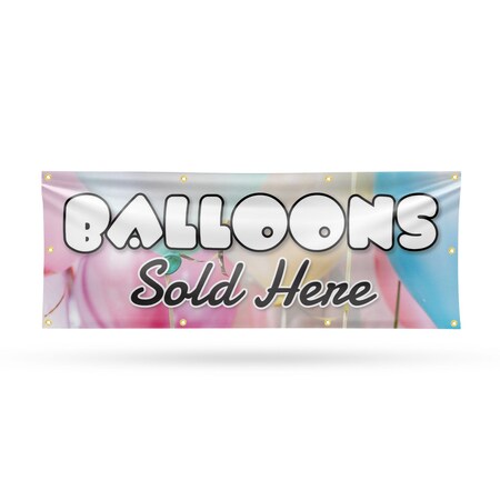 Signmission Balloons Sold Here, 36 Inch x 96 Inch, Vinyl Banner B-96-30477