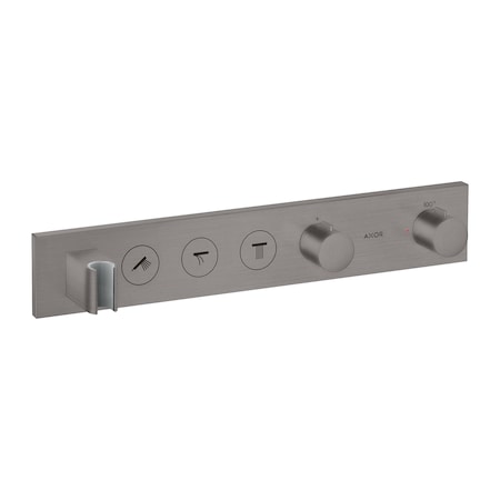 Axor ShowerSolutions Thermostatic Module Trim Select for 3 Functions in Brushed Black Chrome 18356341