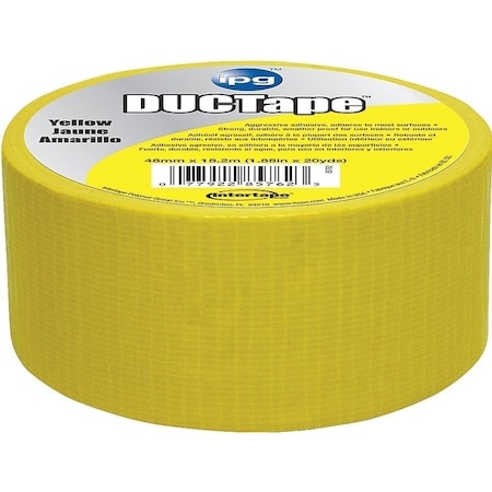 Intertape Duct Tape, 20 yd L, 1.88 in W, Cloth Backing, Yellow 6720YEL